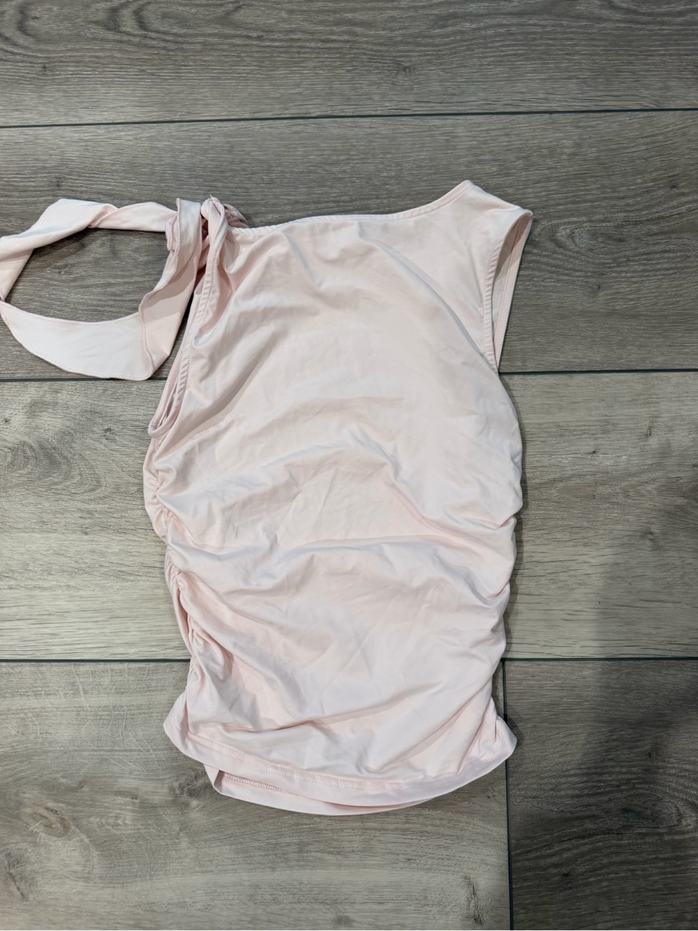 Lioness Light Pink One-Shoulder Ruched Tank